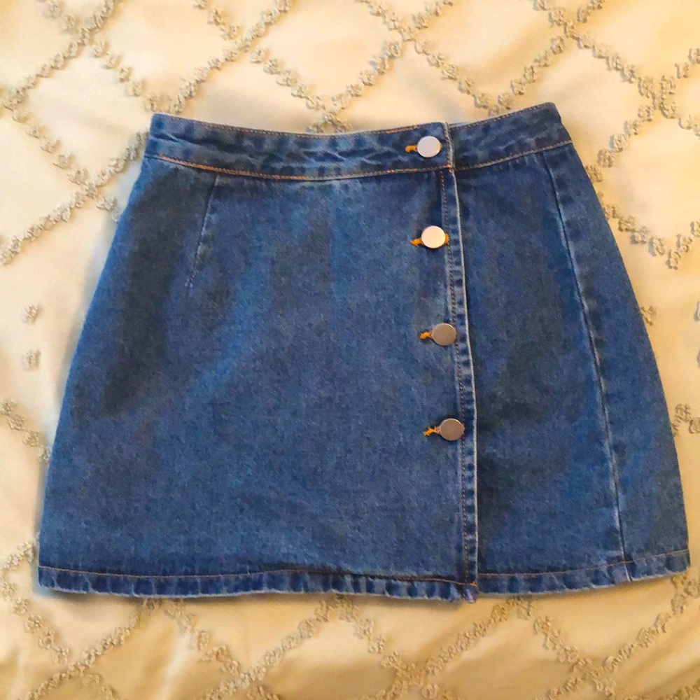 Shein denim button up skirt.